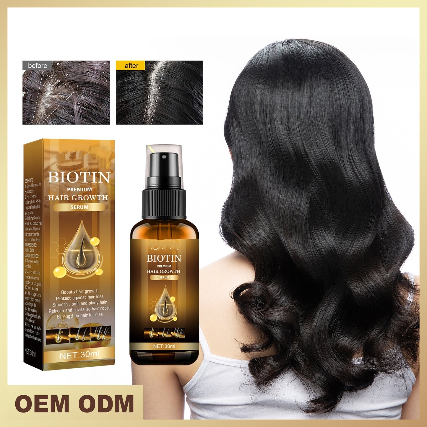 Biotin Hair Growth Spray Tough Hair Massage Scalp Dense Hair